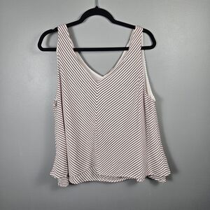 LOFT Striped V-Neck Sleeveless Top